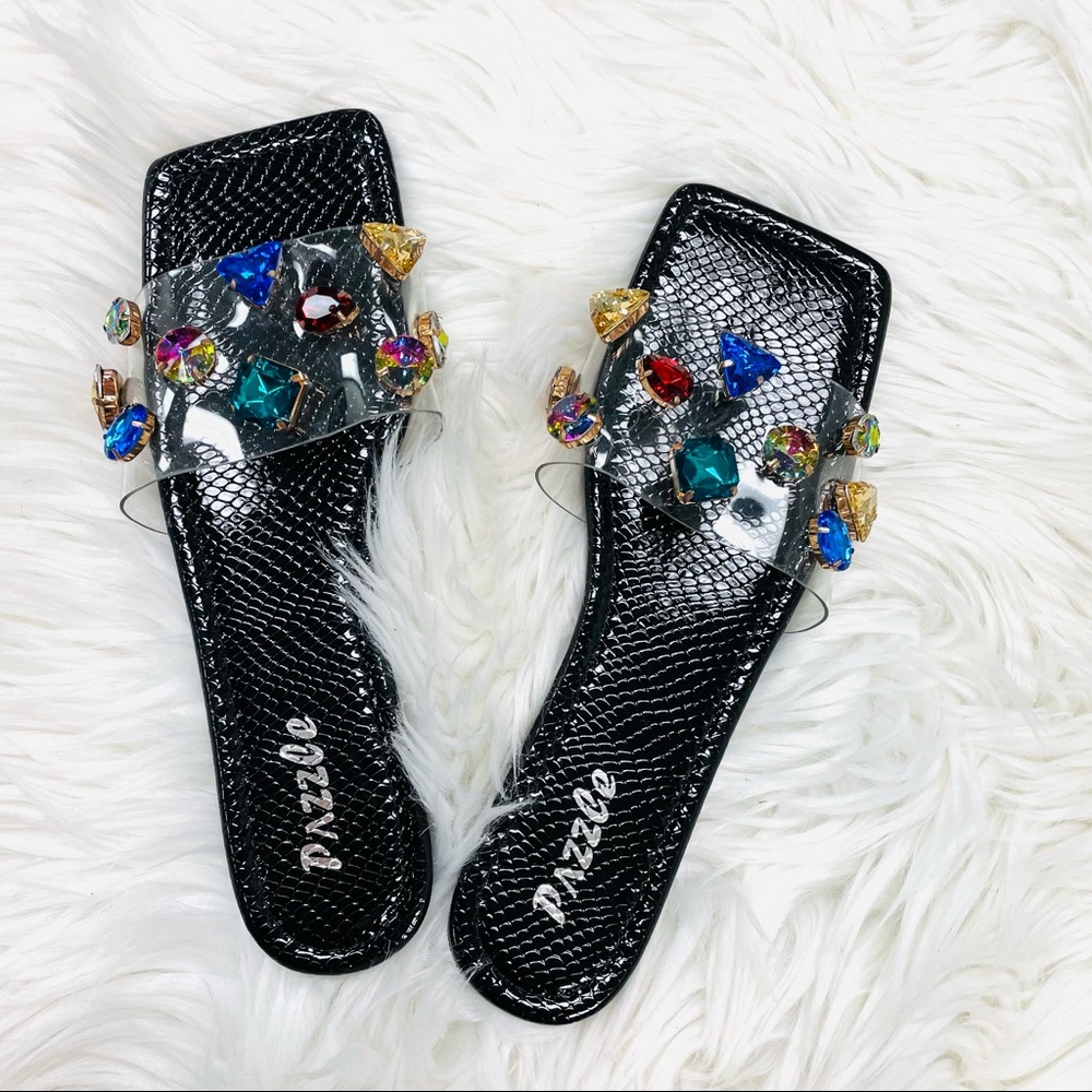 Black clear gem sandal - Picture 2 of 7